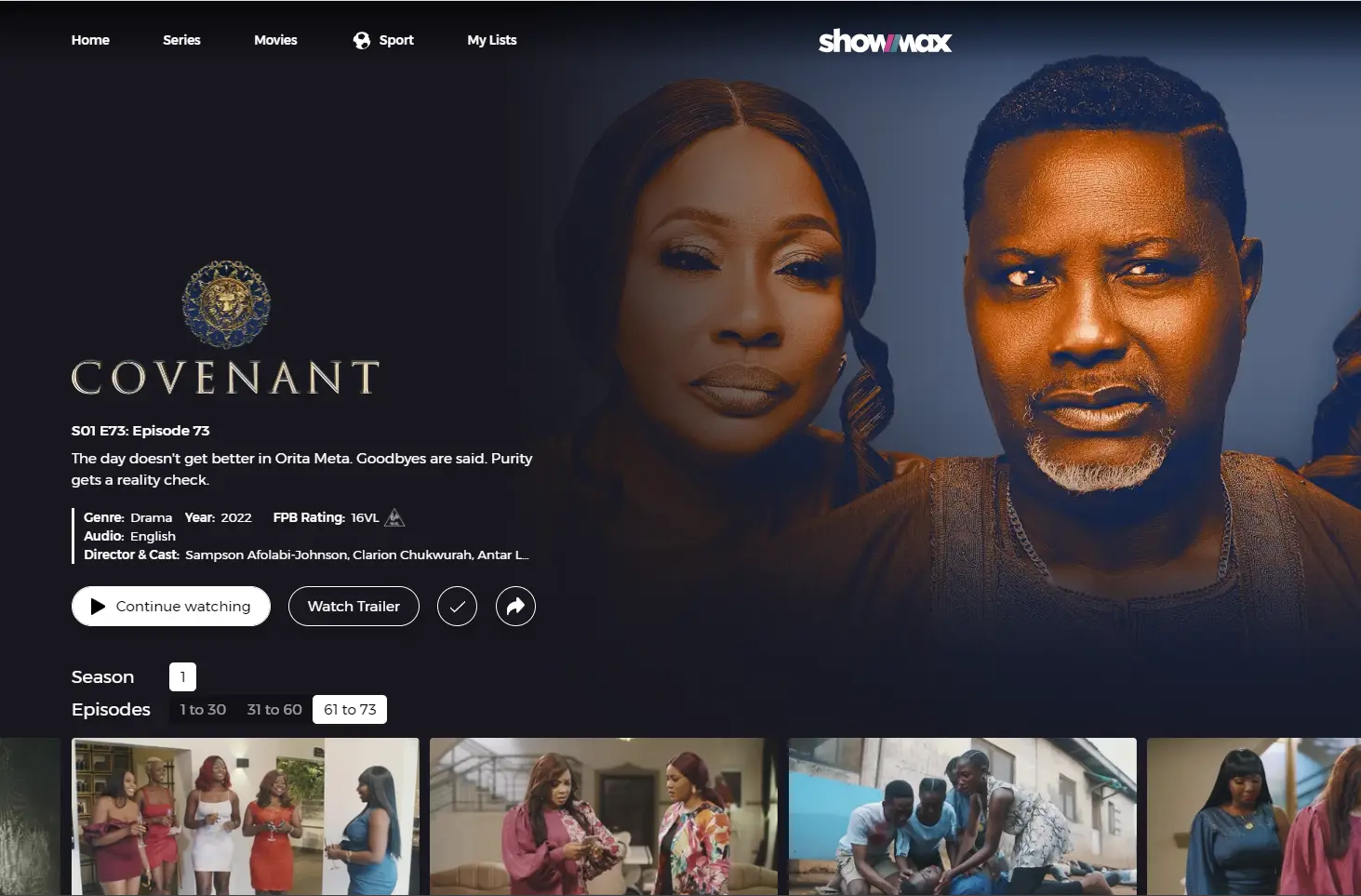 Show poster for Covenant - Season 1, a television drama series